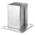 Base de acero para poste de valla y portón 100×100 mm galvanizada 000-789 (1)