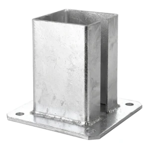 Base para poste de valla y de puerta de acero 100×100 mm, galvanizada