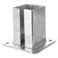 Base de acero para poste de valla y portón 100×100 mm galvanizada 000-789 (2)