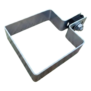 Abrazadera final de valla 80×80 mm galvanizada – kit con distanciadores