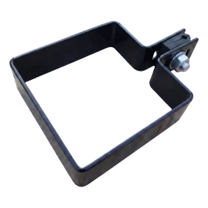 Abrazadera final para valla 80×80 mm negro RAL 9005 – kit de montaje