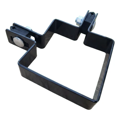 Abrazadera de panel para esquina 80×80 mm negra RAL 9005 – kit de montaje completo 001-612 (1)