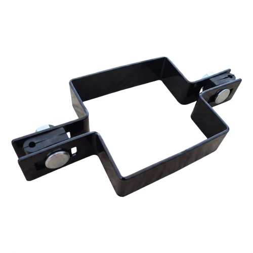 Abrazadera de panel para valla intermedia 80×80 mm negra RAL 9005 – kit completo 001-616 (1)