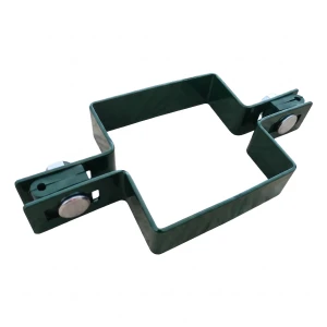 Abrazadera intermedia para panel de valla cuadrada 80×80 mm verde RAL 6005