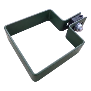 Abrazadera final de valla 80×80 mm verde RAL 6005 – kit de montaje