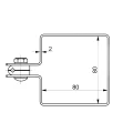 Abrazadera final de valla 80×80 mm grafito RAL 7016 – kit de montaje 001-619 (4)