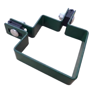Abrazadera de esquina para valla 80×80 mm verde RAL 6005 – juego de montaje completo