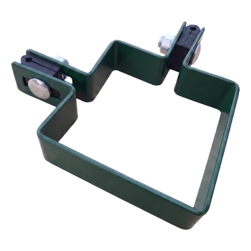 Abrazadera de esquina para valla 80×80 mm verde RAL 6005 – juego de montaje completo 001-610 (1)
