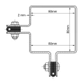 Abrazadera de esquina para valla 80×80 mm verde RAL 6005 – juego de montaje completo 001-610 (4)