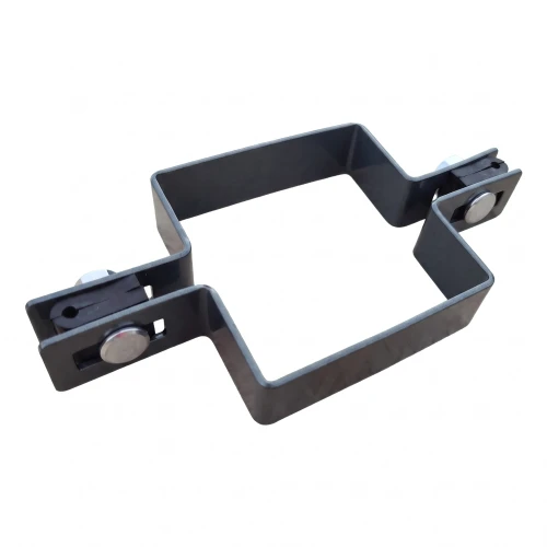 Abrazadera de valla panelada intermedia 80×80 mm grafito RAL 7016 – kit completo 001-611 (1)