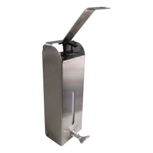 Dosificador de codo de pared de acero inoxidable 1000 ml – con cierre de llave