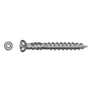 Tornillo para terrazas inoxidable A2 TX25 5,0×40 mm – cabeza con nervios de fresado – caja de 100 uds.