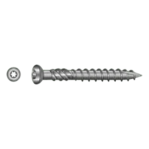 Tornillo para terrazas de acero inoxidable A2 TX25 5,0×50 mm – cabeza con nervios fresadores – caja de 100 uds.
