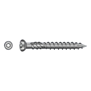 Tornillo para terrazas inoxidable A2 TX25 5,0×60 mm – cabeza con nervios de fresado – caja de 100 uds.