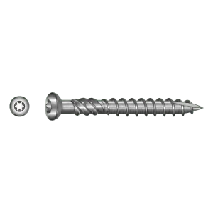 Tornillo para terrazas de acero inoxidable A2 TX25 5,0×70 mm – cabeza con nervios de fresado – caja de 100 uds.