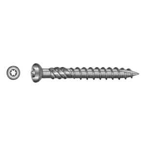 Tornillo para terrazas de acero inoxidable A2 TX25 5,0×80 mm – cabeza con nervaduras de fresado – caja de 100 uds.
