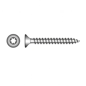 Tornillo para madera de acero inoxidable A2 TX20 4,0×20 mm – cabeza avellanada, rosca completa – caja de 500 uds.