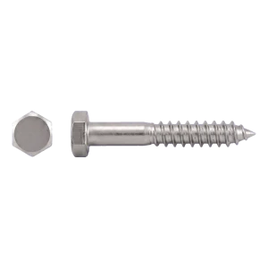 Tirafondo cabeza hexagonal de acero inoxidable A2 DIN 571 5×30 mm – caja de 200 uds.