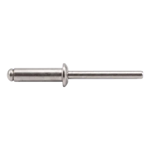 Remache ciego, cabeza saliente inoxidable A2/A2 ISO 15983 3,0×10 mm – cabeza plana, abierto – caja de 500 uds.