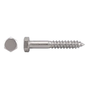 Tirafondo cabeza hexagonal de acero inoxidable A2 DIN 571 6×90 mm – caja de 100 uds.