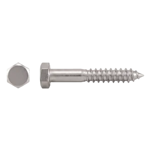 Tirafondo cabeza hexagonal de acero inoxidable A2 DIN 571 12×80 mm – caja de 50 uds.