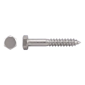 Tirafondo cabeza hexagonal de acero inoxidable A2 DIN 571 6×120 mm – caja de 100 uds.