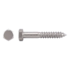 Tirafondo cabeza hexagonal de acero inoxidable A2 DIN 571 5×50 mm – caja de 200 uds.
