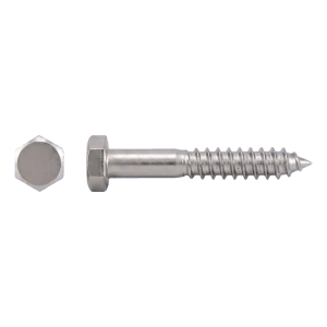 Tirafondo cabeza hexagonal de acero inoxidable A2 DIN 571 10×80 mm – caja de 100 uds.