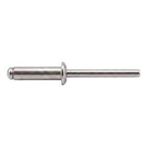 Remache ciego, cabeza saliente de acero inoxidable A2/A2 ISO 15983 5,0×10 mm – cabeza plana, abierto – caja de 500 uds.