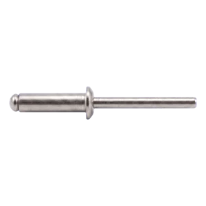 Remache ciego, cabeza saliente de acero inoxidable A4/A4 ISO 15983 4,0×12 mm – cabeza plana, abierto – caja de 500 uds.