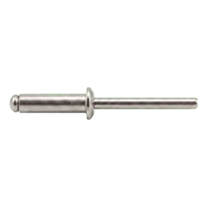 Remache ciego, cabeza saliente de acero inoxidable A2/A2 ISO 15983 5,0×16 mm – cabeza plana, abierto – caja de 500 uds.