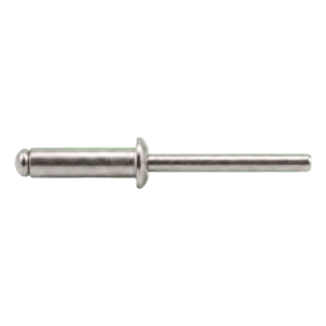 Remache ciego, cabeza saliente de acero inoxidable A2/A2 ISO 15983 6,0×12 mm – cabeza plana, abierto – caja de 250 uds.