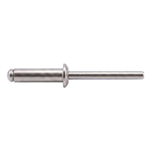 Remache ciego, cabeza saliente, inoxidable A2/A2 ISO 15983 3,0×12 mm – cabeza plana, abierto – caja de 500 uds.
