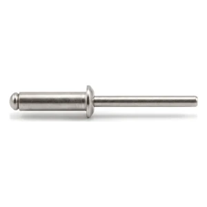 Remache ciego, cabeza saliente de acero inoxidable A2/A2 ISO 15983 3,2×14 mm – cabeza plana, tipo abierto – caja de 500 uds.