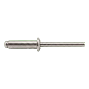 Remache ciego, cabeza saliente inoxidable A2/A2 ISO 15983 6,0×16 mm – cabeza plana, abierto – caja de 250 uds.