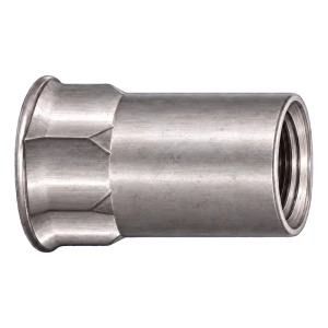 Tuerca remachable de acero inoxidable A2 M8×17 mm – cabeza cónica pequeña, cuerpo parcialmente hexagonal – caja de 250 uds.