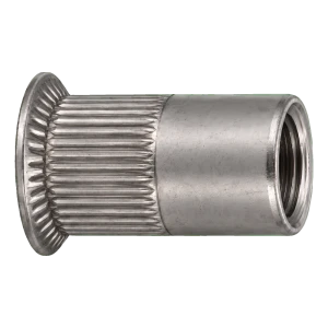 Tuerca remachable de acero inoxidable A4 M5×13,5 mm – cabeza avellanada, vástago moleteado – caja de 250 uds.