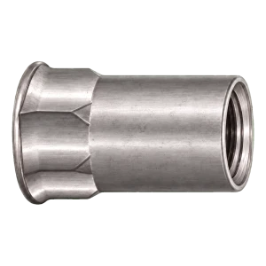 Tuerca remachable de acero inoxidable A4 M5×14 mm – cabeza cónica reducida, cuerpo parcialmente hexagonal – caja de 250 uds.