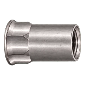 Tuerca remachable de acero inoxidable A4 M8×17 mm – cabeza cónica pequeña, cuerpo parcialmente hexagonal – caja de 250 uds.