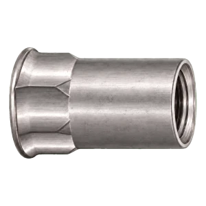 Tuerca remachable de acero inoxidable A2 M5×14 mm – cabeza cónica reducida, cuerpo parcialmente hexagonal – caja de 250 uds.