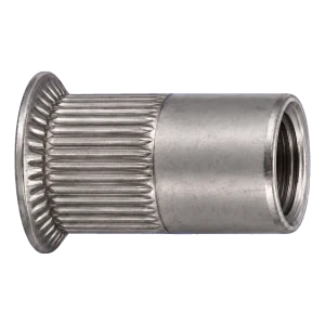 Tuerca remachable de acero inoxidable A2 M5×13,5 mm – cabeza cónica, vástago moleteado – caja de 250 uds.