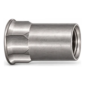 Tuerca remachable de acero inoxidable A4 M10×20,5 mm – cabeza cónica reducida, cuerpo parcialmente hexagonal – caja de 250 uds.