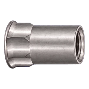 Tuerca remachable de acero inoxidable A4 M6×16 mm – cabeza cónica pequeña, cuerpo parcialmente hexagonal – caja de 250 uds.