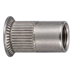 Tuerca remachable de acero inoxidable A2 M8×19 mm – cabeza cónica, cuerpo moleteado – caja de 250 uds.