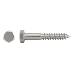 Tirafondo cabeza hexagonal de acero inoxidable A2 DIN 571 6×80 mm – caja de 100 uds.