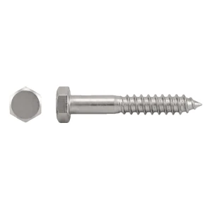 Tirafondo cabeza hexagonal de acero inoxidable A2 DIN 571 10×100 mm – caja de 50 uds.