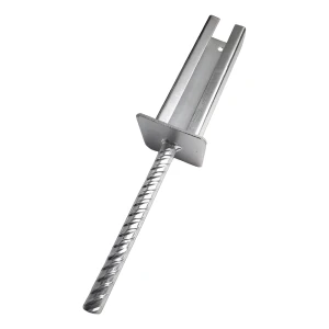 Base para poste con varilla 60×40 mm con varilla Ø20 mm – galvanizada