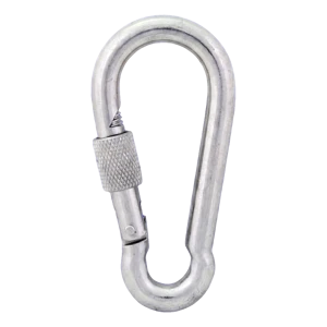 Mosquetón con seguro de rosca galvanizado 8×80 mm – tuerca de seguridad, DIN 5299 D