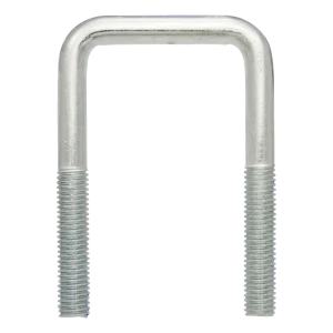 Abrazadera en U cuadrada (tipo C) galvanizada M8 × 61 × 108 mm, para tubo de 2"