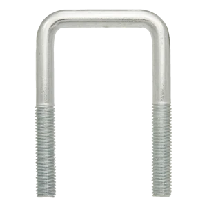 Abrazadera en U cuadrada (tipo C) galvanizada M8 × 77 × 136 mm, para tubo de 2 1/2"